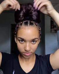 I Will Be Posting On My Youtube Soon Reallifetati Bun W Rubber Band Crown If Rubber Band Hairstyles Baddie Hairstyles Cute Hairstyles For Medium Hair