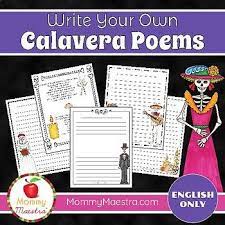 Calavera Poetry Writing Activity Poetry Writing Activities Writing Activities Writing Poetry