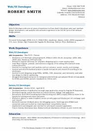 ui developer resume samples qwikresume