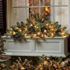Improvements Classic Lighted Christmas Greenery Window Box Filler 95 Ils Li Christmas Window Boxes Xmas Window Decorations Decorating With Christmas Lights