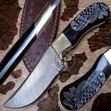 Knife Damascusknives Campingknife Outdoorknife Survivalknife Bushcraftknife Customknife Handmadeknife Damascussteel Huntingknife Fixedbl Avec Images Couteau Deco