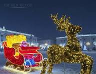 TSINYE Outdoor LED String Light Reindeer with Santa Sleigh Lighted  Christmas Decoration Cold White Emitting IP65 Rated 220V/110V