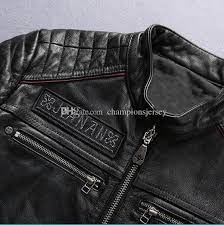 2020 Championsjersey Frayed Edge Grinding Mens Leather Jacket Collar Embroidered Skull Cowhide Genuine Leather Men Slim Motorcycle Clothing From Championsjers Leather Jacket Mens Leather Jacket Collar Men S Leather Jacket