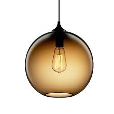 60w Modern Glass Pendant Light In Round Brown Bubble Design Lighting Pop