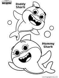 These free, printable summer coloring pages are a great activity the kids can do this summer when it. Daddy Shark And Mommy Shark Coloring Pages Baby Shark Coloring Pages Coloring Pages For Kids And Adults