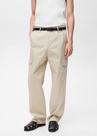 Mango Man - Relaxed-Fit Pants with Pocket Pastel Yellow - 31 - Man