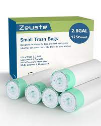 Amazon.com: Zeuste 2.6 Gallon Trash Bags - White Trash Bags Unscented  Garbage Bags, Drawstring Small Trash Bags for Bathroom, Kitchen, Bedroom,  Office Fit for 10 Liter, 2, 2.5 Gal Small Trash Cans (