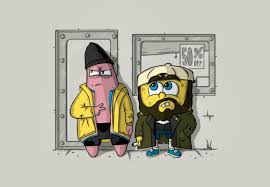 Pat Silent Bob Squarepants T Shirt By Ideasconpatatas Design By Humans Silent Bob Cartoon Spongebob Patrick