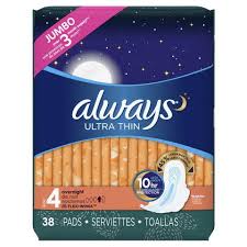 Always Ultra Thin Overnight Pads With Wings P G
