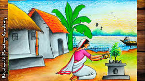 How To Draw Village Scenery Easy With Oil Pastel Color Youtube Ace frehely oil pastel original art 10 by 12 wanted to share. how to draw village scenery easy with oil pastel color
