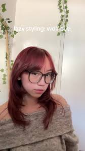 got the cherry cola wolfcut of my dreams, but I’m too lazy to style it most  days (*´-`)