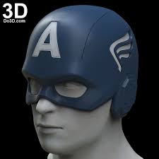 3d Printable Model Captain America 2012 Avengers 1 Helmet Print File Format Stl Do3d Com 3d Printable Models Model Printables