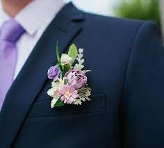 Gerbera Flower Boutonniere By Faberaccessories Purple Wedding Groom Boutonniere Wedding Flowers Purple Boutonnie Casamento Lilas Terno Casamento Meu Casamento