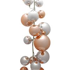 Purchase The Large Rose Gold Silver Ball Garland By Ashland At Michaels Com Add A Beautiful Shine To Your Holiday Tree With This Love Rose Gold Gold Silver