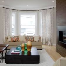 Bow Curved And Bay Window Coverings Solutions Elegant And Modern Window Trea Bay Window Curtains Living Room Window Curtains Living Room Bow Window Curtains