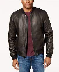 Cole Haan Men S Genuine Leather Varsity Jacket Leather Varsity Jackets Cole Haan Men Jackets