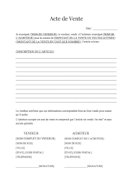 La déclaration de cession d'un véhicule (ancien propriétaire). Acte De Vente Gratuit Telecharger Un Modele D Acte De Vente