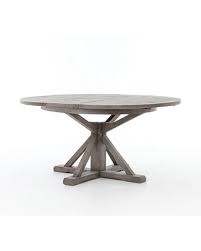 Pottery barn linden fixed pedestal table belgian gray finish. Check Out Deals On Hart Round Reclaimed Wood Pedestal Extending Dining Table Black Olive 63 71 L