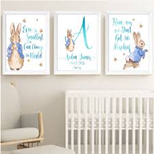 Baby Boy Peter Rabbit Beatrix Potter Nursery Decor Print Set Bunny Art Prints Nursery Decor Prints Beatrix Potter Nursery Nursery Wall Art Boy