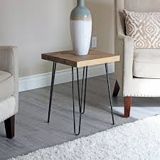 Hairpin Side Table Pine Wood Rustic End Table Accent Table Rustic End Tables Side Table Diy Side Table
