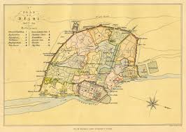 Delhi Mughal Capital In India Before The Siege Of 1857 Old Map Old Maps Vintage Maps