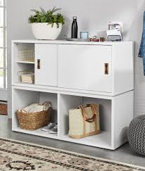 Better Homes Gardens Ludlow Sliding Door Storage Cabinet Walmart Com Home Storage Units Door Storage Living Room Storage