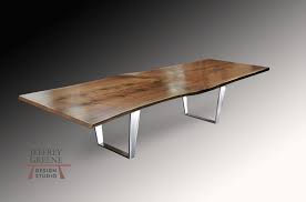 This is generally done by hand with the objective of retaining the natural curves and contours in the wood. Live Edge Dining Tables By Jeffrey Greene Design Studio