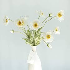 Maybe you would like to learn more about one of these? Amazon Com Realistic Poppy Silk White Flower 3 Stems For Wedding Party Decor Dining Table Centerpieces Artificial Poppy Faux Flower With Cream White Color Artificial Silk White Fake Flowers Cream White Home