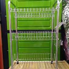 Rak piring botol ok 025 p cr drawer basket steel chrome krom for kitchen cabinet not stainless 25 p 25p ok.025p. Jual Rak Plastik Rak Piring Plastik Sun Life Susun 3 Jakarta Barat Viantarna Tokopedia