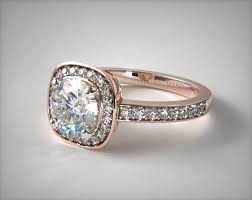 Black diamond round cut double halo pave split shank engagement ring 14k rose gold gia. Cushion Basket Diamond Engagement Ring 14k Rose Gold 17183r14