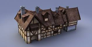 Medieval House 3d Model Max Obj 3ds Fbx Mtl Mat 10 Modelos Maquete Inspiracao