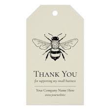 Questions about card design options, magnetic stripes or barcodes? Thank You Small Business Bee Gift Tags Zazzle Com Small Business Gifts Business Gift Tags Small Business Cards