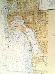 Vintage Noaa Nautical Chart Of San Diego Bay Approaches