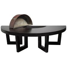 The natural finish makes it easy to pair with a variety of furnishings. Harvey Probber Semicircle Coffee Table With Inserted Copper Planter For Sale At 1stdibs