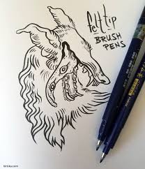 This watercolor brush pen set features 3 flat tip pens and 3 point tip pens for achieving fine lines when working on an intricate art piece. Top 3 Pens For Inking Kiriska