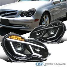 Find Many Great New Used Options And Get The Best Deals For 01 07 Benz W203 C Class Black Projector Headlights Head Projector Headlights Headlamp Headlights