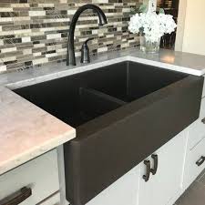 brown farmhouse sink kitchen