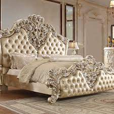 Gold Wood California King Bed By Homey Design 3 150 00 King Bedroom Sets Bedroom Set Victorian Bedroom Furniture