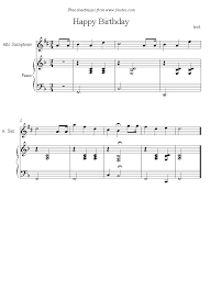Happy Birthday Sheet Music For Saxophone Happy Birthday Music Sheet Music Saxophone