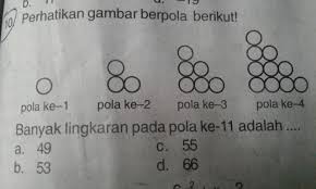 Check spelling or type a new query. Banyak Lingkaran Pada Pola Ke 11 Adalah A 49 C 55 B 53 D 66 Brainly Co Id