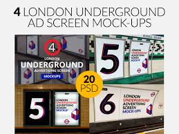 4 London Underground Mock Ups Bundle London Underground Mockup Free Psd Business Card Logo