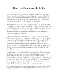 Essay On Democracy In India Democracy Political Ideologies