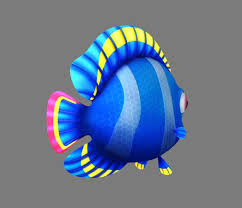 Cartoon Fish Rigged Animated 3d Model In 2020 Cartoon Fish Cartoon Animation