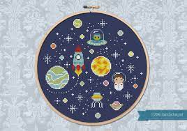 We provide full patterns complete with picture and code. Oh Space Boy Digital Cross Stitch Pattern