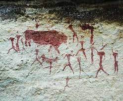 Trance Dancers With A Rain Beast San Rock Art South Africa Rock Art Rock Painting Art Petroglyphs Art