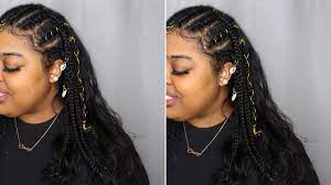 Half Braids Half Sew In Hairstyle Allyce Virgin Hair Sew In Hairstyles Half Braid Braids With Weave