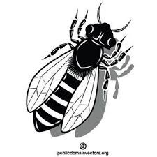 Publicdomainvectors Org Bee Monochrome Clip Art In 2020 Clip Art Monochrome Free Clip Art