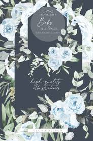 213 free images of flowers png. Baby Blue Flowers Clipart Dusty Blue Boho Roses Frames Png By Olga Koelsch Thehungryjpeg Com