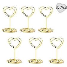 Jofefe 20pcs Mini Place Card Holders Table Number Stand Table Card Holder Wire Table Picture Photo Hol Table Card Holder Place Card Holders Number Card Holders