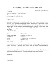 Apakah anda mencari contoh surat lamaran kerja di bank bri, mandiri, bni, bca ataupun bank syariah? Contoh Surat Lamaran Pekerjaan Untuk Administrasi Dan Perkantoran Tanpakoma